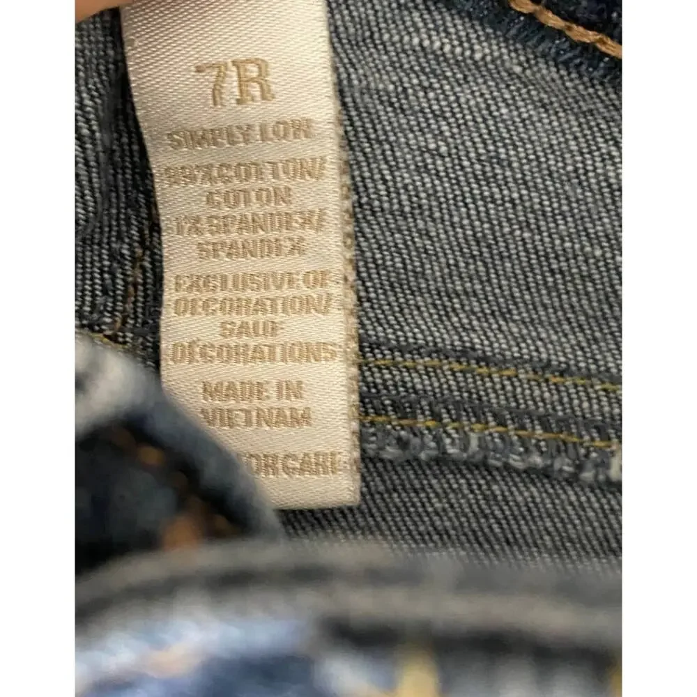 Justice Jeans Simply Low 7R Girls Blue Denim Jeans Cotton Spandex